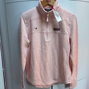 Vineyard Vines Light Pink Half-Zip Sweater Shep Shirt Flamingo heather,Large,new